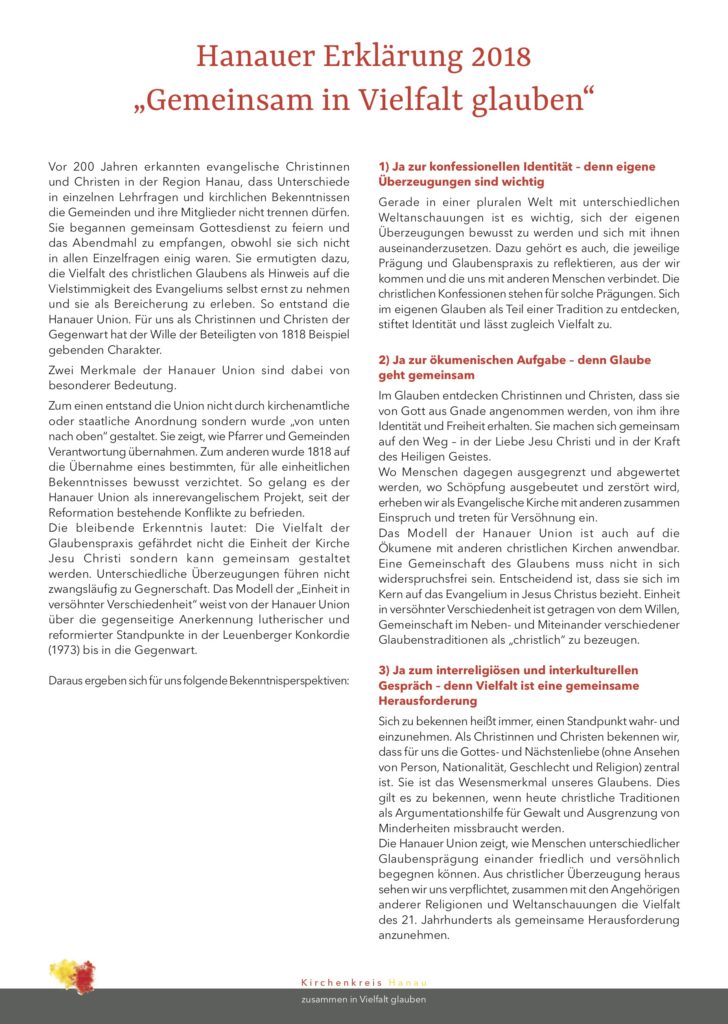 Hanauer Erklaerung - Text-web